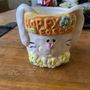 Vintage Ceramic Easter Bunny Planter